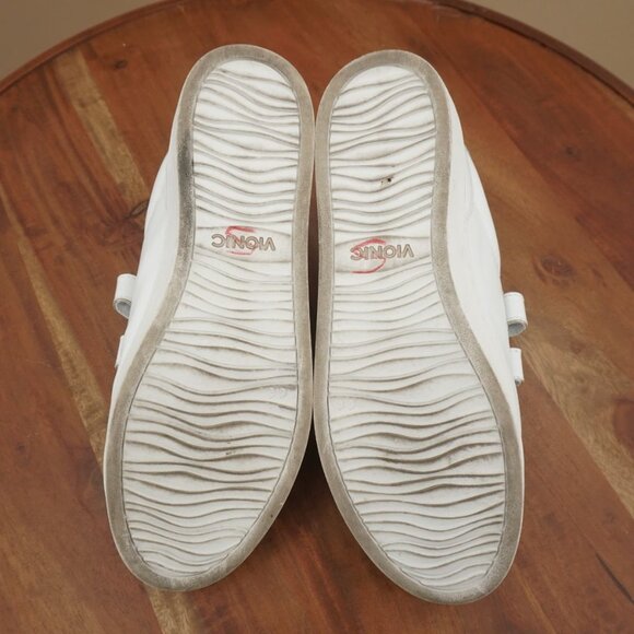 A2-12 Vionic Womens Bobbi Straps Slip On Sneakers Size 8 White Leather - Picture 8 of 9